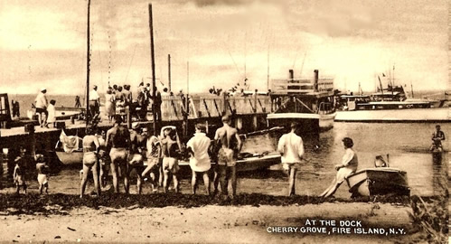 Cherry Grove Dock in early 1900s, Fire Island, NY